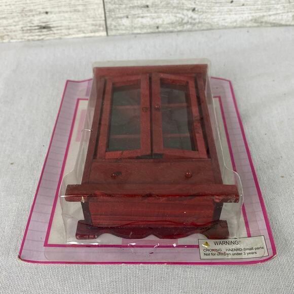 Vintage Greenbrier 1:12 WOOD Dollhouse Mahogany Cabinet DISPLAY Miniature NEW - Picture 2 of 5